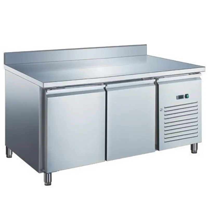 Table réfrigérée inox positive avec dosseret avec évaporateur ventilé 2 portes 228 litres Meilleure Vente