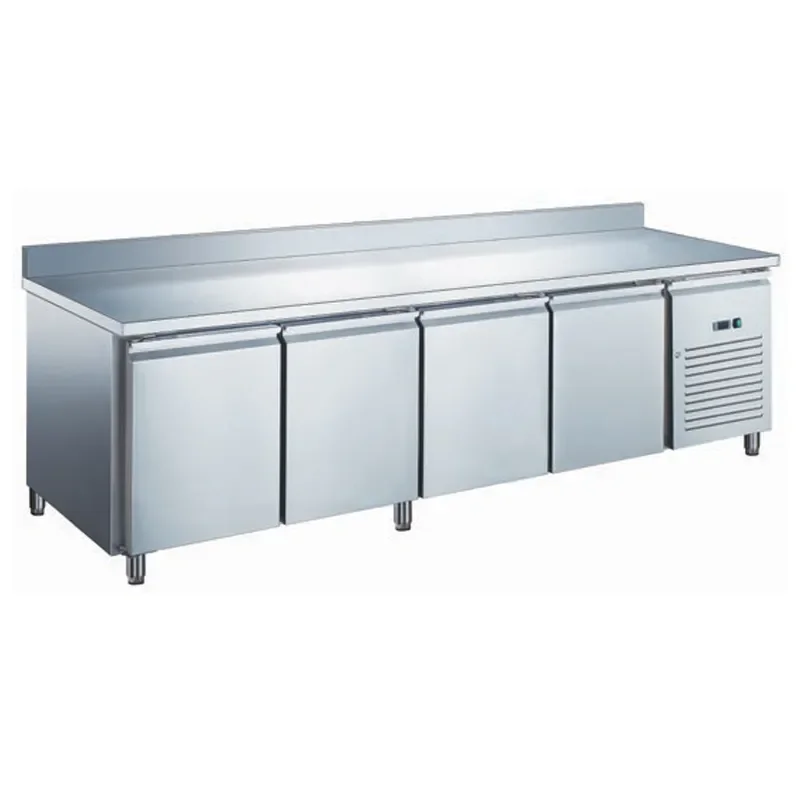 Expédition Rapide Table réfrigérée inox négative avec évaporateur ventilé 4 portes 553 litres