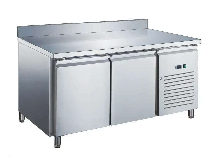Commander Vite Table réfrigérée inox positive avec dosseret avec évaporateur ventilé 2 portes 390 litres