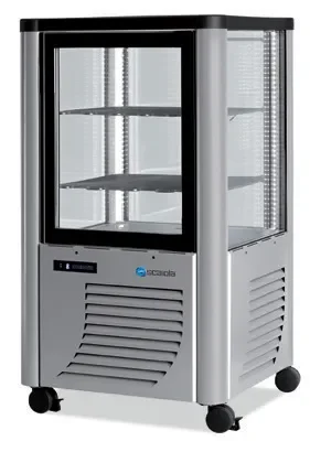 Nouvel Arrivage Vitrine réfrigérée positive 4 faces vitrées 230 litres fixe / grilles chromées 1 porte