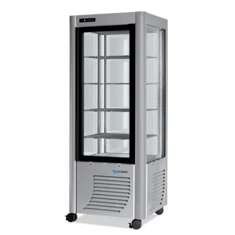 Achetez Aujourd’hui Vitrine spéciale chocolat 4 faces vitrées 400 litres fixe / grilles chromées 1 porte