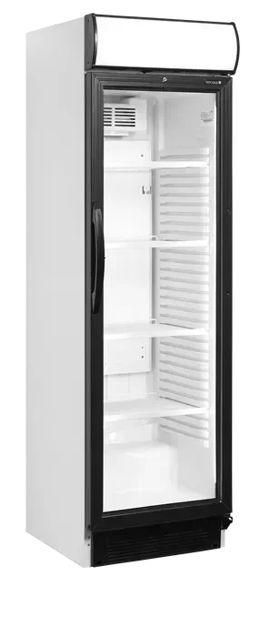 Nouvel Arrivage Réfrigérateur à boissons 372 litres extérieur blanc porte plastique noir