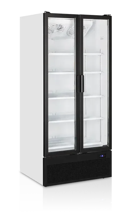 Commander Vite Réfrigérateur vitré 2 portes 707 litres porte aluminium noir