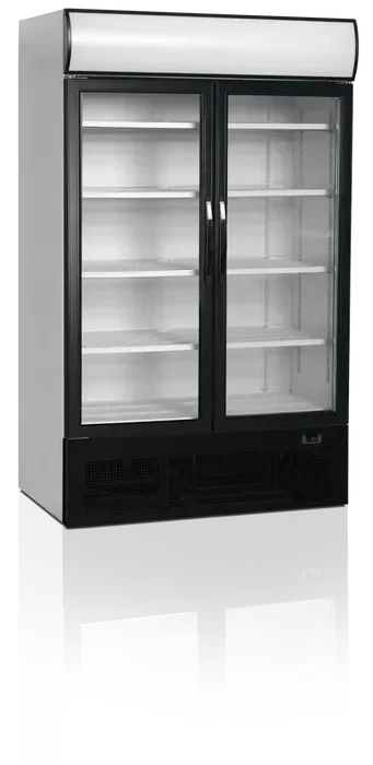 Offre Du Jour Réfrigérateur vitré 2 portes 1082 litres porte aluminium noir