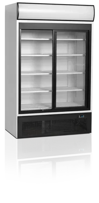 Achat Immédiat Réfrigérateur vitré 2 portes 967 litres porte aluminium noir