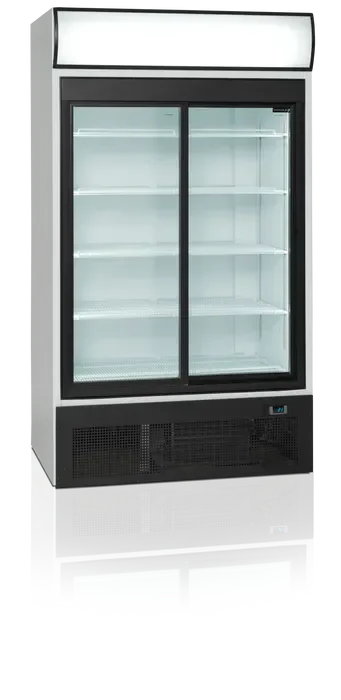 Retour Gratuit Réfrigérateur 2 portes 875 litres porte aluminium noir vitré