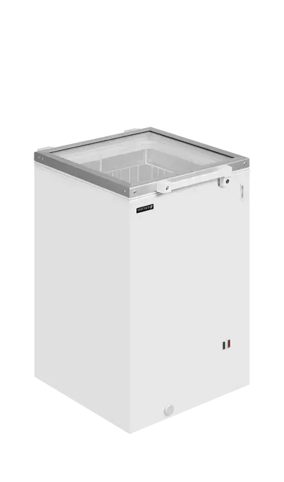 Congélateur de crème glacée 115 litres couvercle vitré plat à charnières Usine Directe