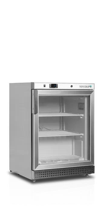 Quantité Limitée Congélateurs verticaux de vitrine 200 litres inox avec porte vitrée