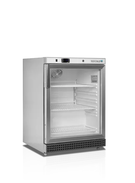 Prix Réduit Réfrigérateur vitré 130 litres extérieur inox porte aluminium