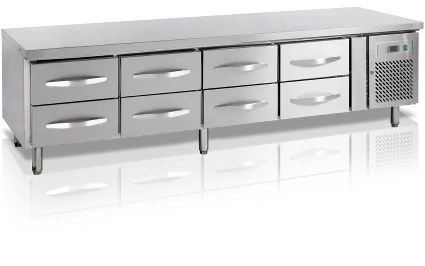 Sous comptoir soubassement 4 portes 370 litres modèles avec tiroirs Top Vente