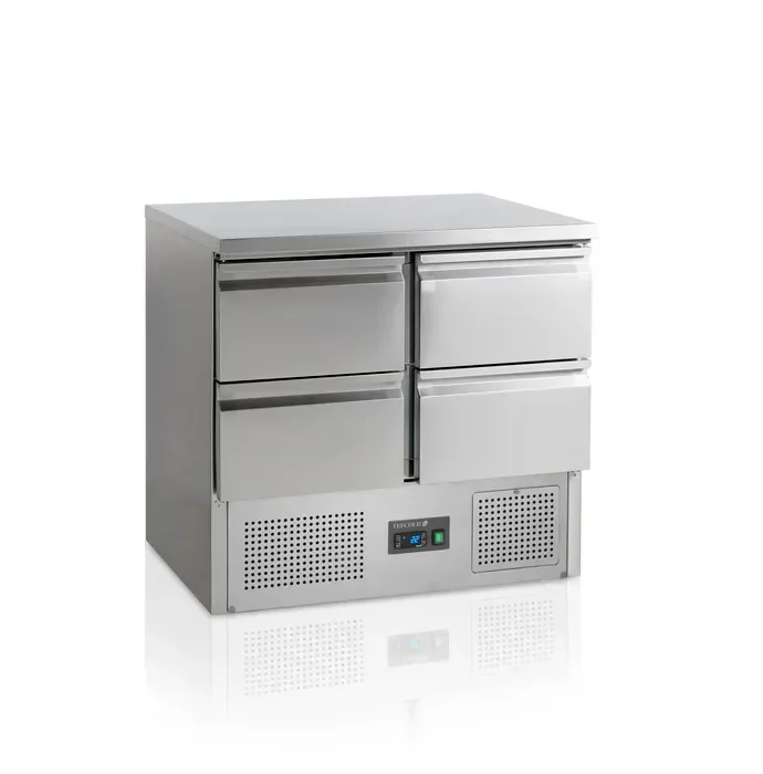 Dernier Modèle Comptoir pour saladette 4 tiroirs inox 304