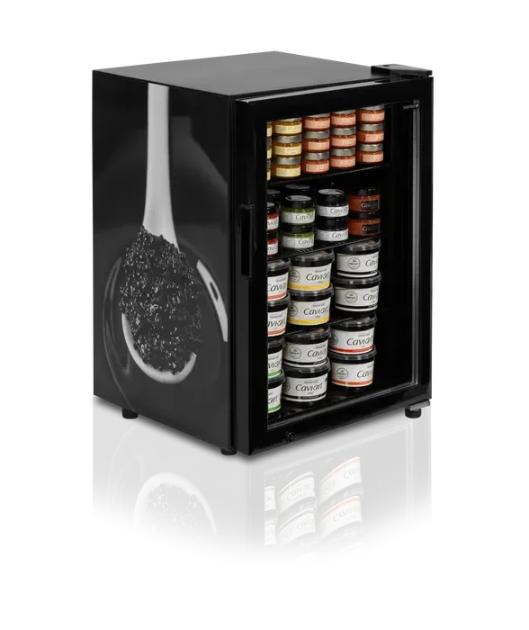 Rafraîchissoir à caviar de table noir 92 litres sans caisson lumineux Bon Marché
