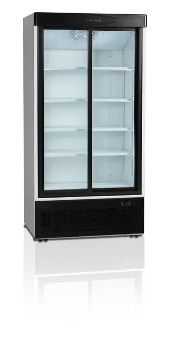 Nouvel Arrivage Réfrigérateur vitré 2 portes 730 litres cadre de porte aluminium noir