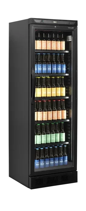 Retour Gratuit Réfrigérateur à boissons noir 372 litres extérieur noir porte plastique noir