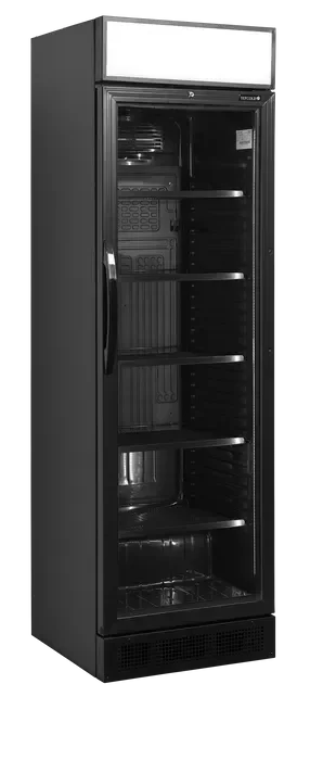 Haute Qualité Réfrigérateur à boissons noir canopée lumineux 372 litres extérieur noir porte plastique noir