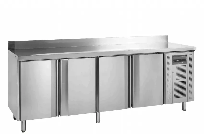 Timbre desserte négative 4 portes avec dosseret 480 litres inox 304 Nouvelle Collection