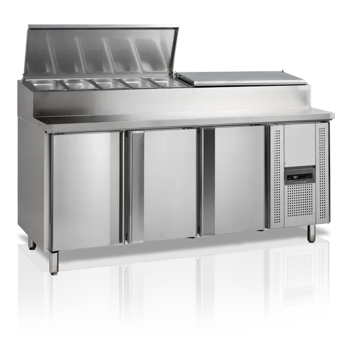 Comptoir de préparation de sandwich 3 portes profondeur 700 429 litres premium inox 304 Offre Spéciale