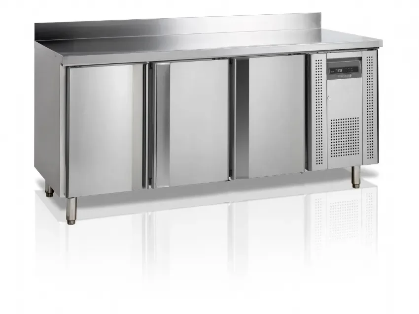 Timbre desserte réfrigérée inox central 3 portes profondeur 700 - 417 litres Commande En Gros
