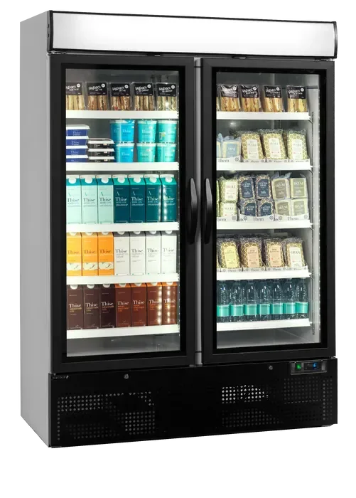Nouvel Arrivage Réfrigérateur vitré 2 portes 1149 litres cadre de porte aluminium noir