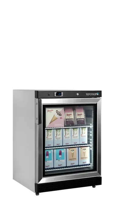 Super Prix Congélateurs de vitrine 200 litres armoire blanche porte acier avec porte vitrée verticaux