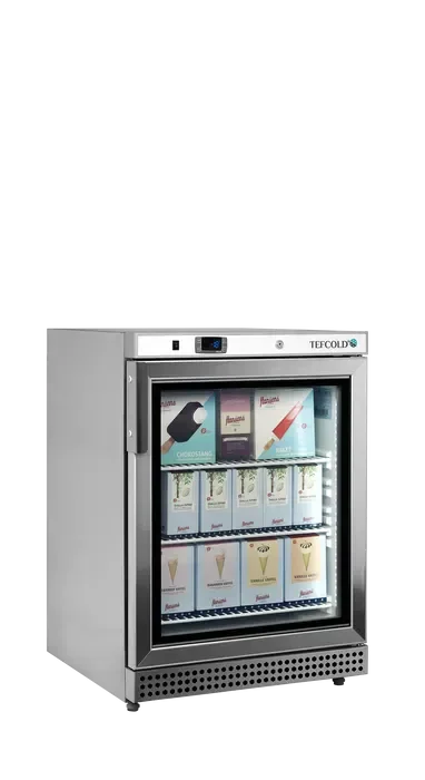 Congélateurs de vitrine 200 litres inox avec porte vitrée verticaux Offre Exclusive