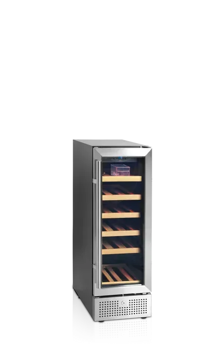 Promotion Saisonnière Cave à vin petit espace 1 zone de températures 80 litres gamme premiumcadres de porte inox