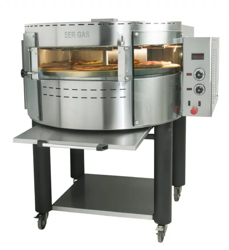Offre Du Jour Four à pizza rotatif professionnel électrique avec socle standard noir 7 pizzas de ø 30 cm