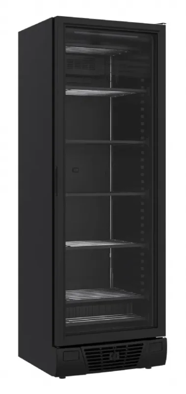 Armoire congélateur professionnel une porte vitrée noir 382 litres Top Vente