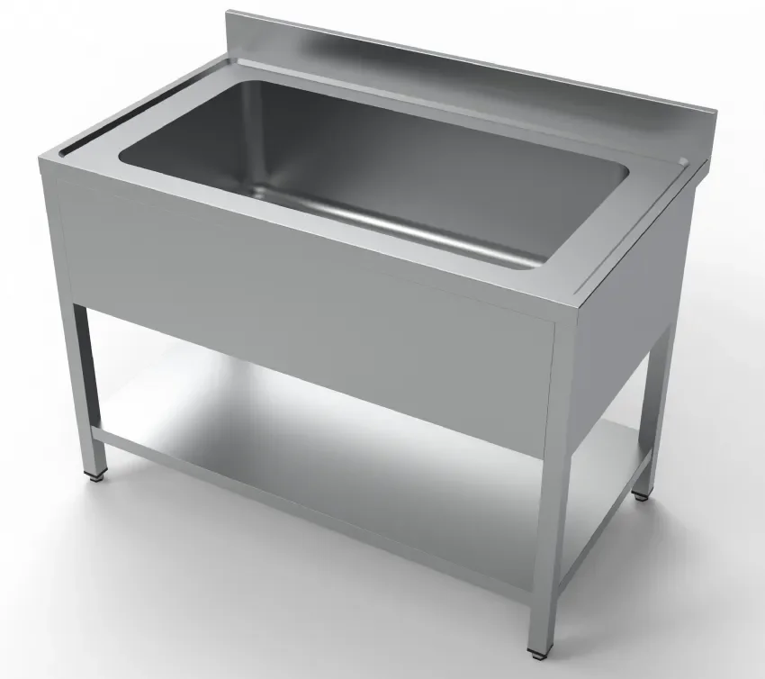 Plonge inox professionnelle 1200x700xh850 1 bac 960 mm de longueur Vente Directe