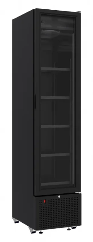 Usine Directe Armoire réfrigérateur professionnelle slim noir une porte vitrée 348 litres