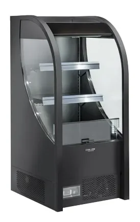 Prix Bas Vitrine de comptoir ventilée professionnelle noire libre service 180 litres
