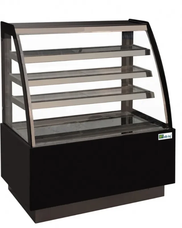 Vitrine pâtisseries noire vitrage bombé 3 étagères température +2/+8°c - 521l Meilleur Prix