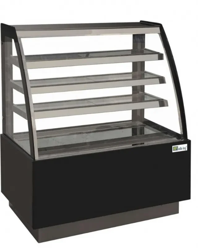 Prix Cassé Vitrine pâtisseries noire vitrage bombé 3 étagères température +2/+8°c - 632l