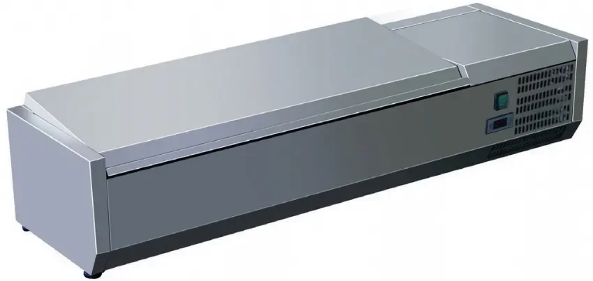 Vitrine réfrigérée à poser couvercle inox avec 4 bacs gn 1/3 Meilleur Choix