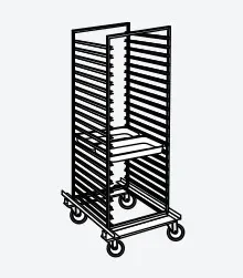 Chariot porte-plats inox avec roulettespour 16 plats 600 x 800 Produit De Marque