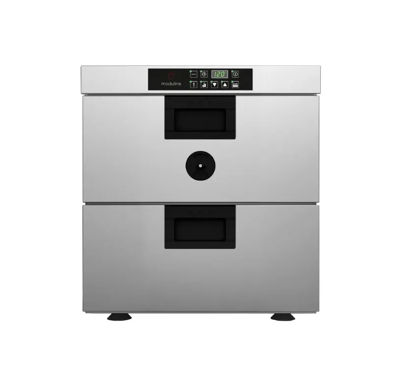 Four statique pour cuisson lente avec sonde à cœur 2 tiroirs pour bac gn 1/1 prof. 150 mm - introduction du plateau côté étroit Livraison Gratuite