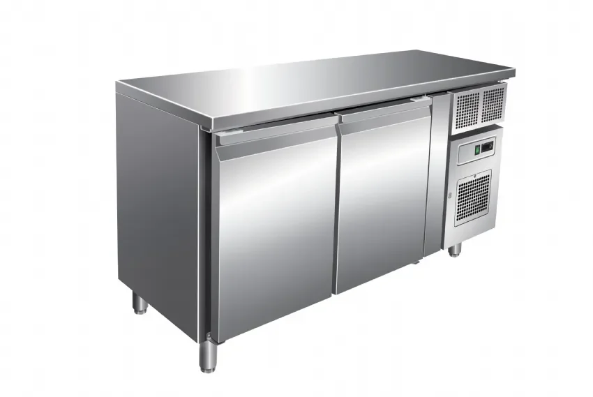 Nouvelle Collection Desserte réfrigérée positive avec dosseret 260 l - 2 portes - avec groupe logé