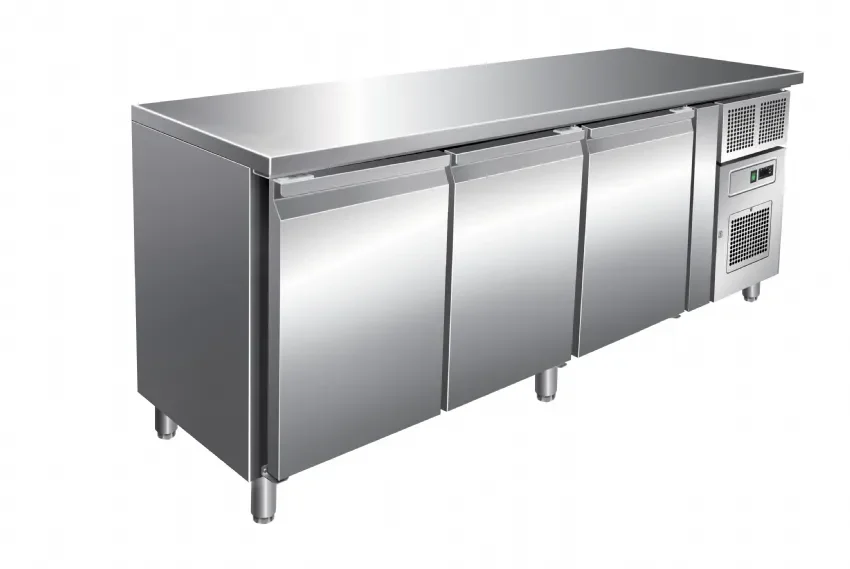 Desserte réfrigérée positive avec dosseret 386 l - 3 portes - avec groupe logé Vente Flash