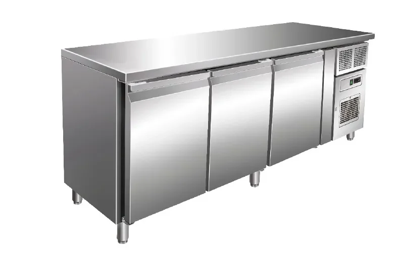 Table réfrigérée positive 464 l - sans dosseret - 3 portes - avec groupe logé Solde