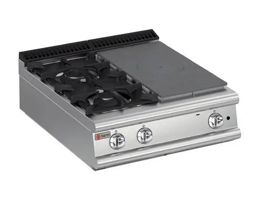 Acheter En Ligne Plaque de cuisson - top 2 feux vifs + 1/2 plaque coup de feu