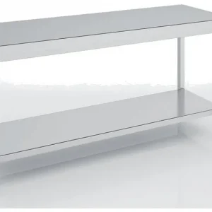 Table centrale en inox 1600x700x850 avec étagère Populaire