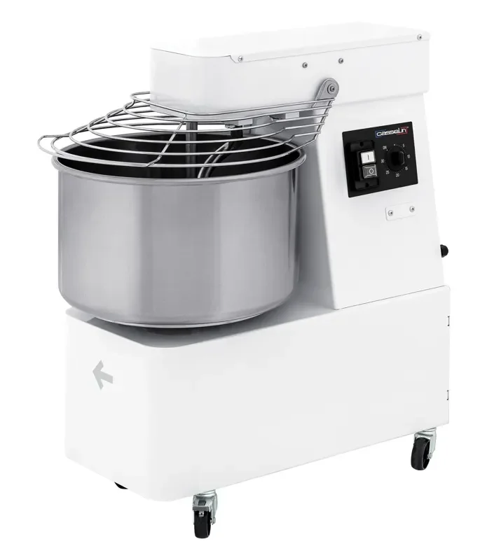Vente Directe Pétrin à spirale blanc triphasé tête et cuve fixes 2 vitesses avec cuve 48 l