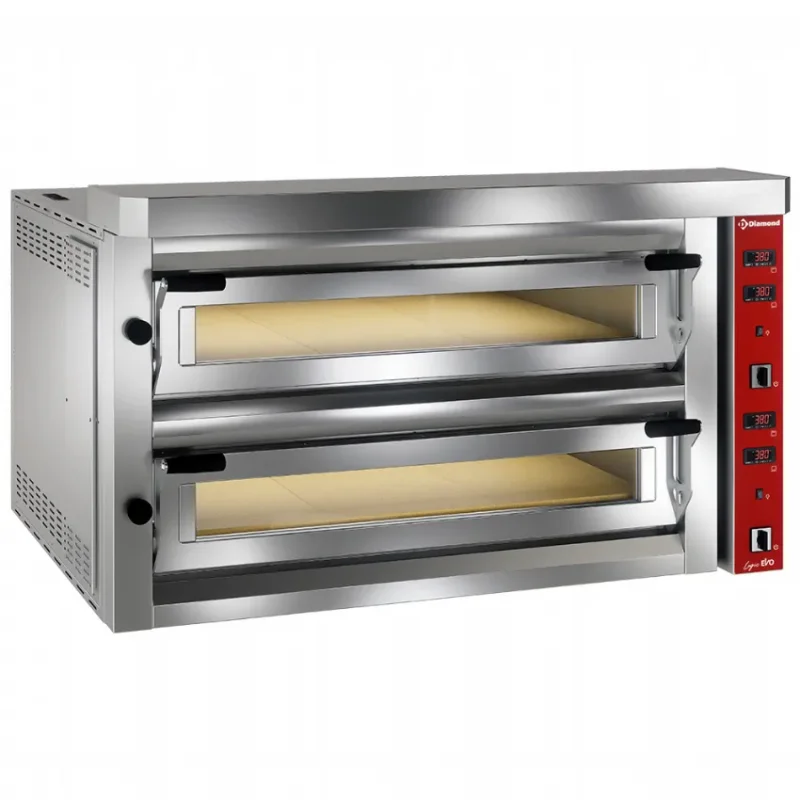 Seulement Aujourd’hui Four électrique professionnel extra large 2x 6 pizzas 350mm - entièrement en pierre réfractaire