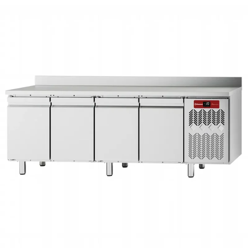 Table réfrigérée murale avec 4 portes gn 1/1 et dosseret - 550 litres Prix Choc