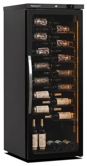 Prix Choc Cave à vins positive noire 1 porte vitrée -1 / +10°c - 101 bouteilles