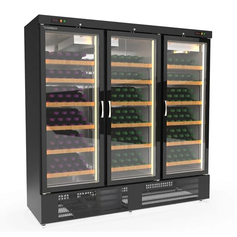 Cave à vins bi-température noire 3 portes vitrées+2 / +18°c - 500l Offre Limitée