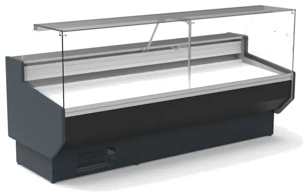 Vitrine horizontale positive avec vitre droite rabatable -2 / +4°c prof 940 - 2465x940x1244mm Achat Immédiat