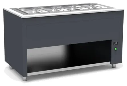 Offre Exclusive Buffet inox avec cuve chaude +50 / +90°c pour bain marie sec couleur gris - 1585x850x850mm