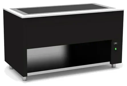 Acheter Direct Buffet inox avec plaque chaude en verre trempé +50 / +100°c couleur noir - 935x850x850mm