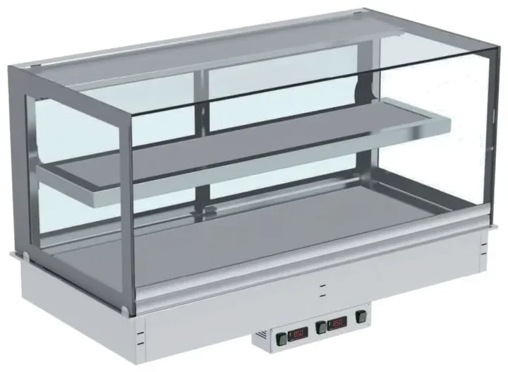 Offre Limitée Vitrine chauffante encastrable +50 / +100°c étagères en verre blanc- 3gn